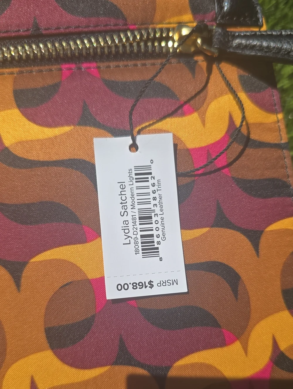 NWT's Vera Bradley Orange Pink Brown Geometric Top-Handle Satchel!